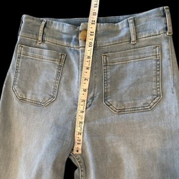 Maeve Anthropologie The Colette Wide Leg Jeans Light Wash Blue High Rise 26 - Picture 7 of 8